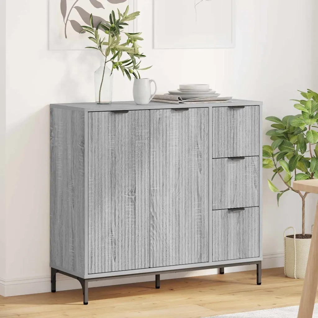 Credenza | Madia | Buffet da pranzo | Armadio da pranzo Grigio Sonoma 89,5 x 33 x 82 cm Legno multistrato