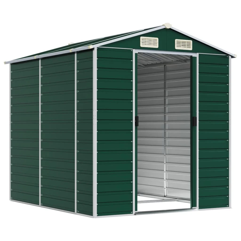 Casetta da giardino cabina ripostiglio casetta da esterno robusta casetta per attrezzi 191 x 215 x 198 cm acciaio zincato verde 02_0022348