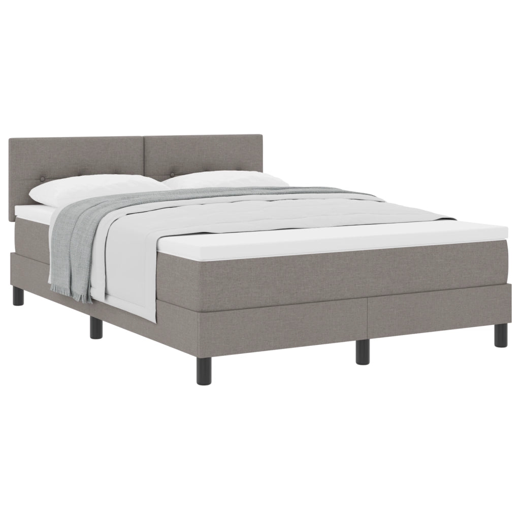 Letto a Molle con Materasso Taupe 160x200 cm Tessuto