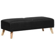 Gambe in legno massello rettangolari imbottite in tessuto Nero ottomana moderno minimalista