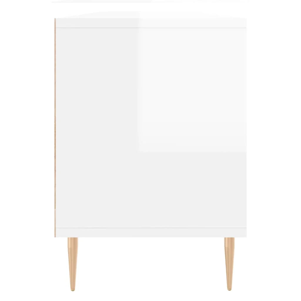 Mobile TV multimediale mensola TV mobile TV sala da pranzo soggiorno camera da letto finitura lucida 150 x 30 x 44,5 cm legno ingegnerizzato bianco 02_0027028