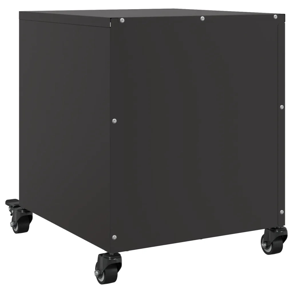 Set di 2 Comodini | Armadio da Notte | Mobiletto da notte Neri 36x39x43,5 cm in Acciaio