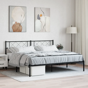 Giroletto con Testiera-Struttura Letto con testiera in Metallo Nero 180x200 cm 503460