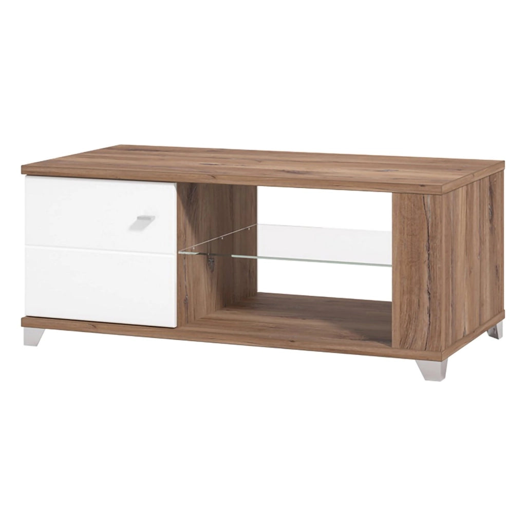 Treiso, Tavolino da Salotto 3 Vani, 118x60x48.5h cm Marrone Noce