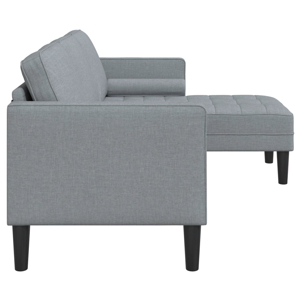 Divano 3 posti L Grigio chiaro 160 cm in tessuto