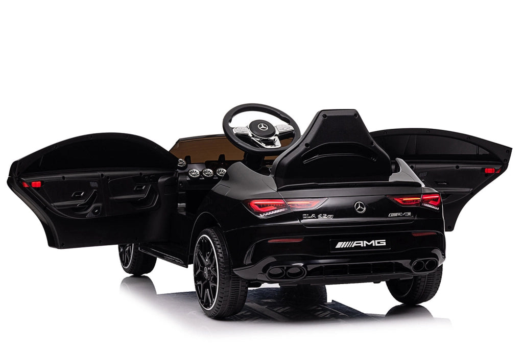 Macchina Elettrica per Bambini 12V con Licenza Mercedes CLA45 AMG Nera