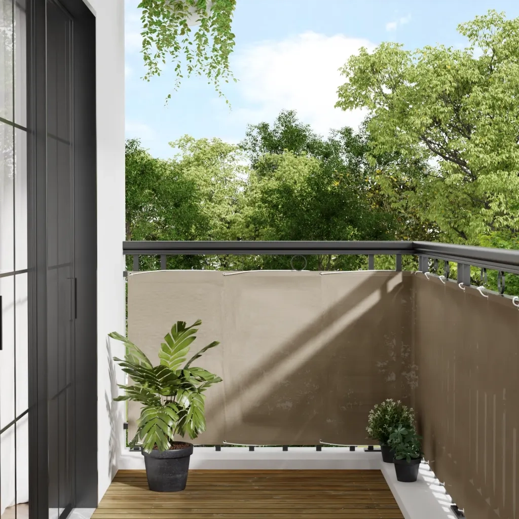 Paravento da Balcone Tortora 90x800 cm 100% Poliestere Oxford 4000243