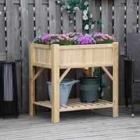 Letto per Orto Rialzato con 6 Scomparti in Legno di Abete, 78.5x58x81cm