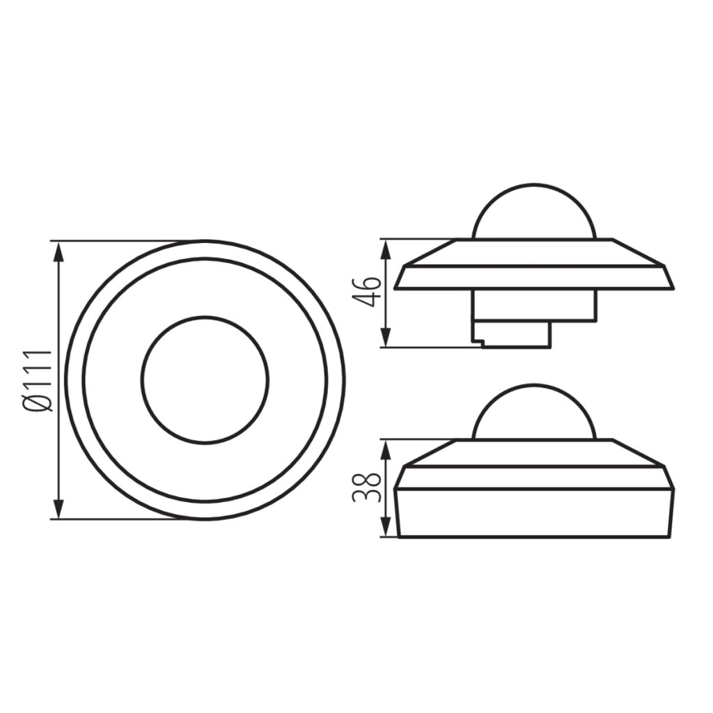 Kanlux SENTO-O sensore PIR nero da esterno IP44 360° 20m