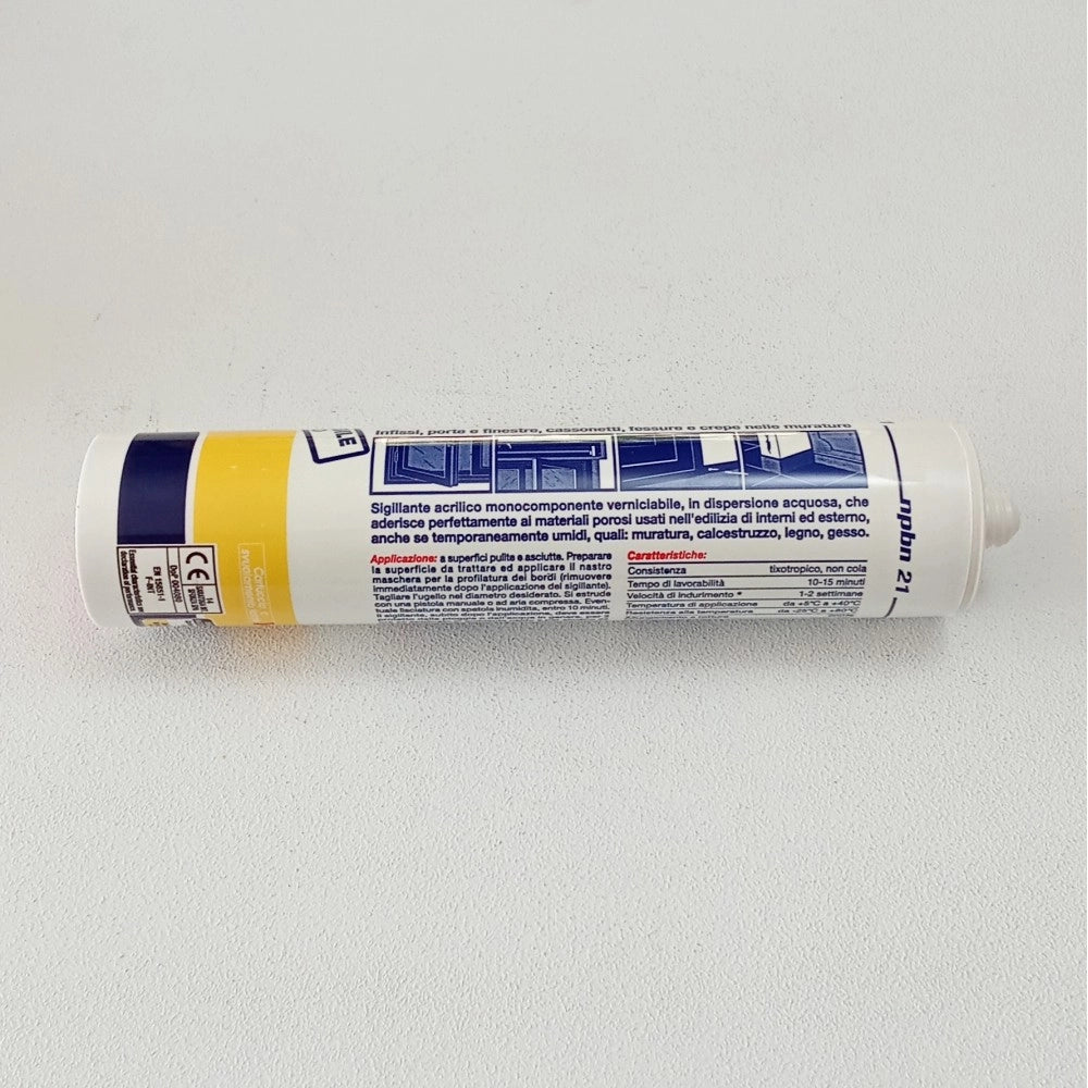 Saratoga 280ml npbn 21 silicone sigillante acrilico bianco per interni ed esterni