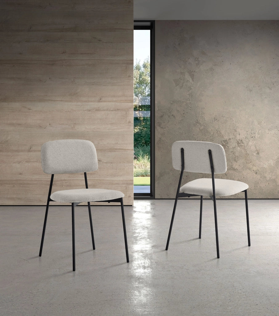 Set 2 sedie da pranzo Hispanohogar ferro e tessuto beige 80×46×50 cm