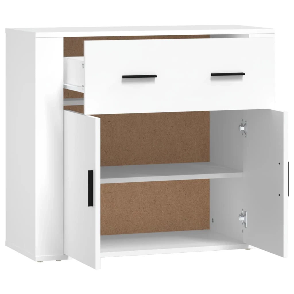 Buffet credenza cassettiera armadio mobile contenitore organizer per cucina soggiorno salotto 80 x 33 x 70 cm legno ingegnerizzato bianco 02_0030511