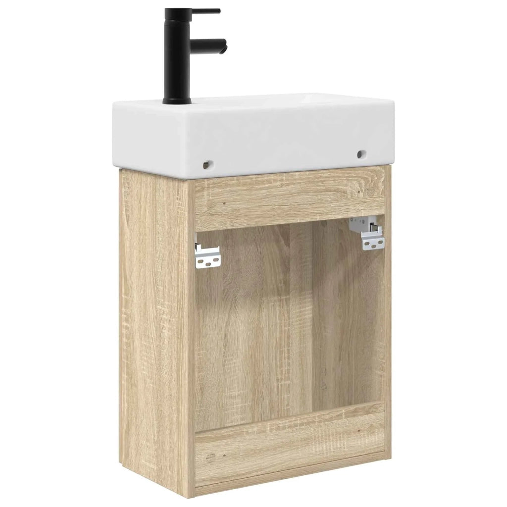 Mobile bagno con rubinetto Rovere Sonoma 45,5 x 22,5 x 84 cm