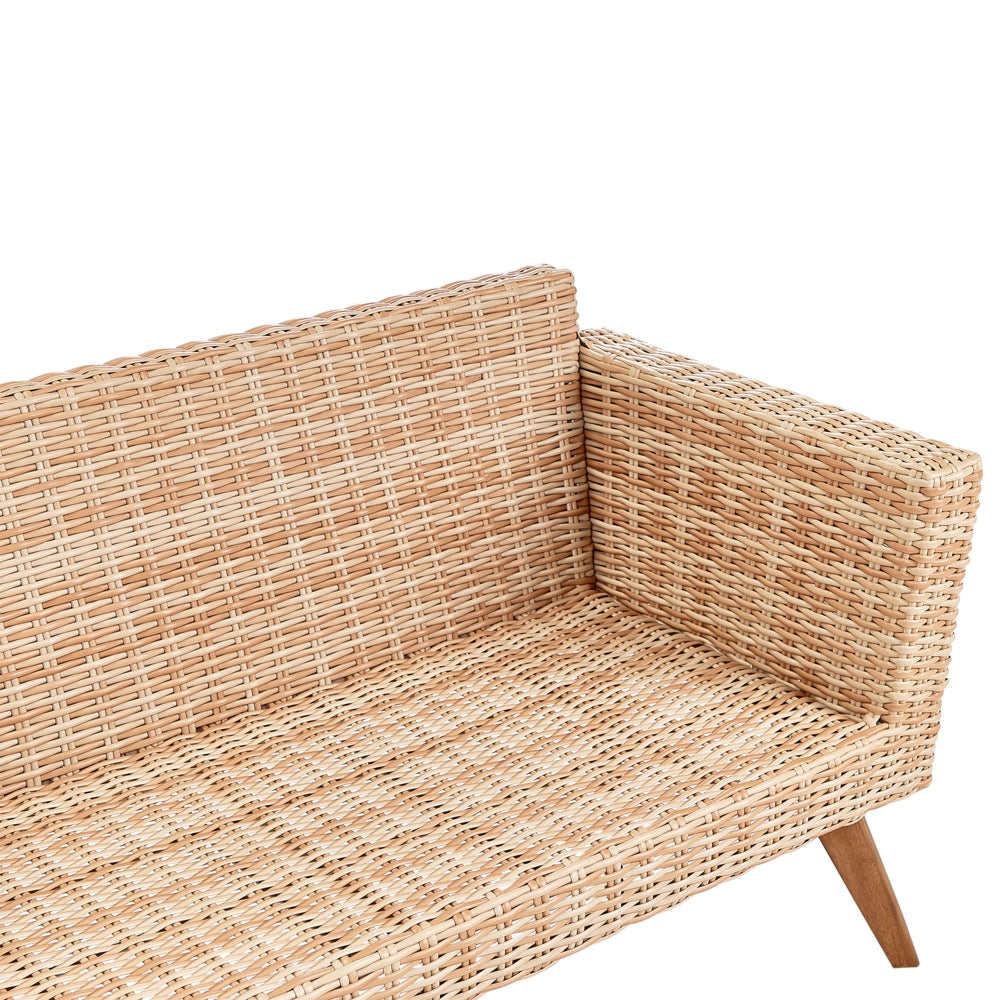 Set da giardino con divano e poltrone in rattan bianco sporco esterno elegante