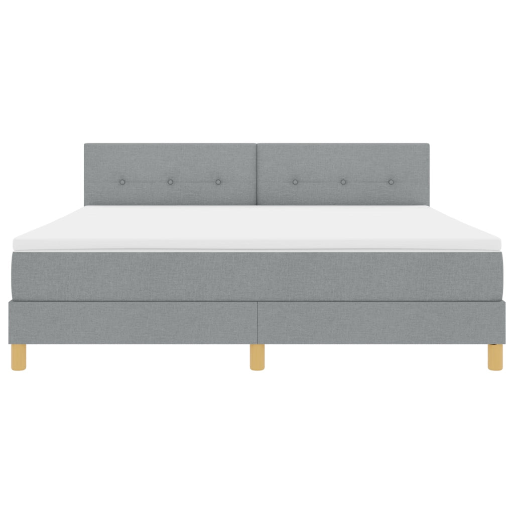 Letto a molle con materasso grigio chiaro 180x200 cm tessuto