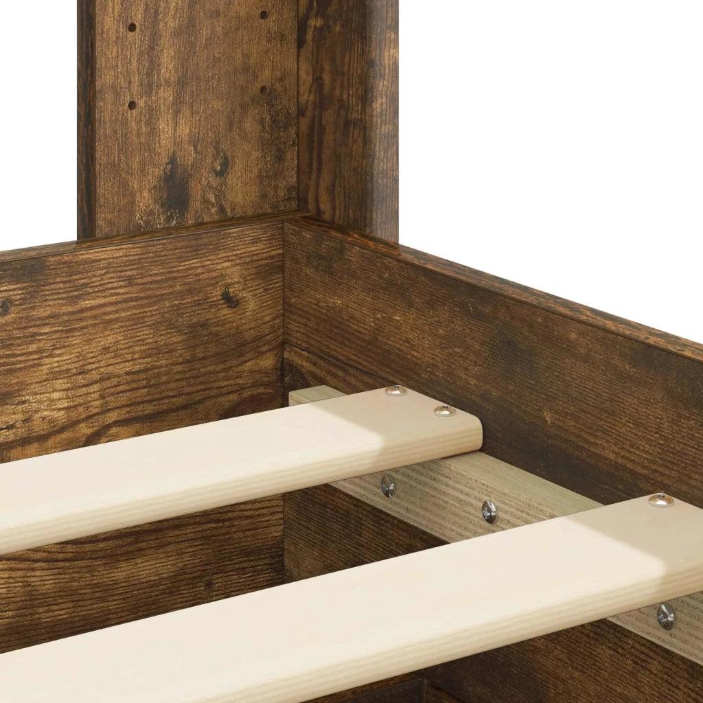 Struttura del letto con stoccaggio e testata Rovere Fumo 3414105
