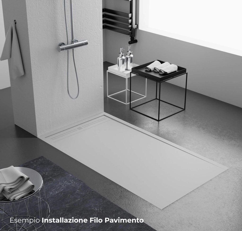 Piatto Doccia 90x190 cm in Pietra Bonussi Canton Grigio Chiaro