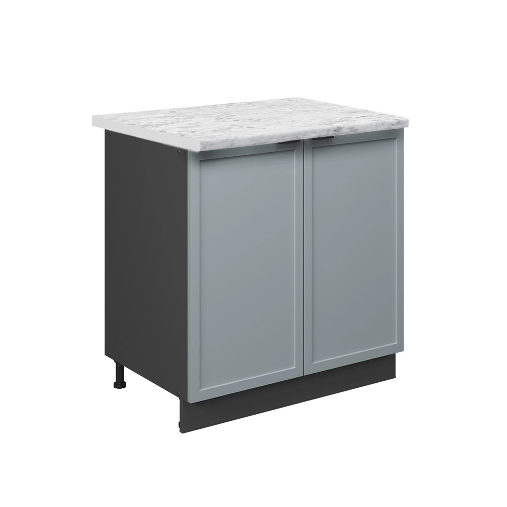 Vicco Mobile lavello cucina Blu-grigio chiaro 80 cm con ripiano, PL Marmo