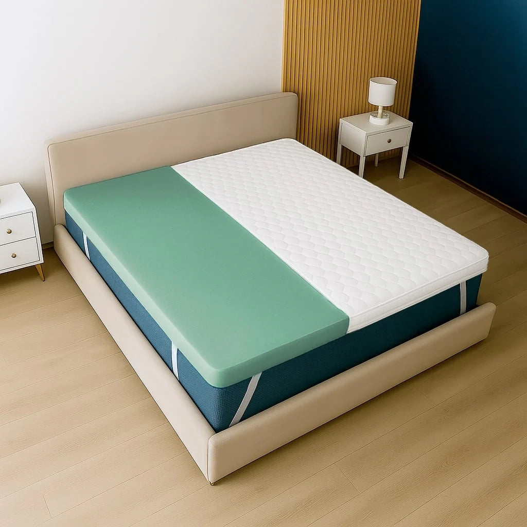 Topper 80 x 190 in Memory Foam con Altezza di 5 cm | Traspirante e Anallergico | Prodotto in Italia