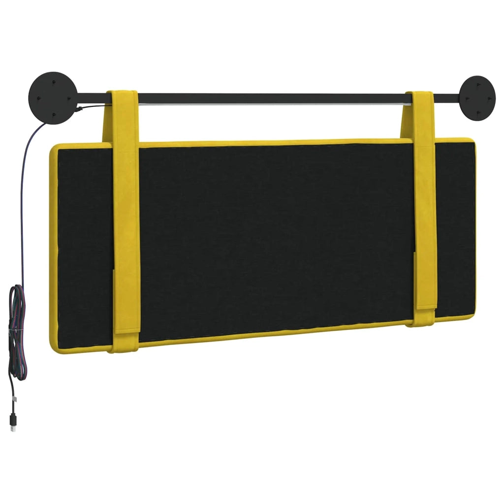 Testiera sospesa Con luce LED Giallo Velluto