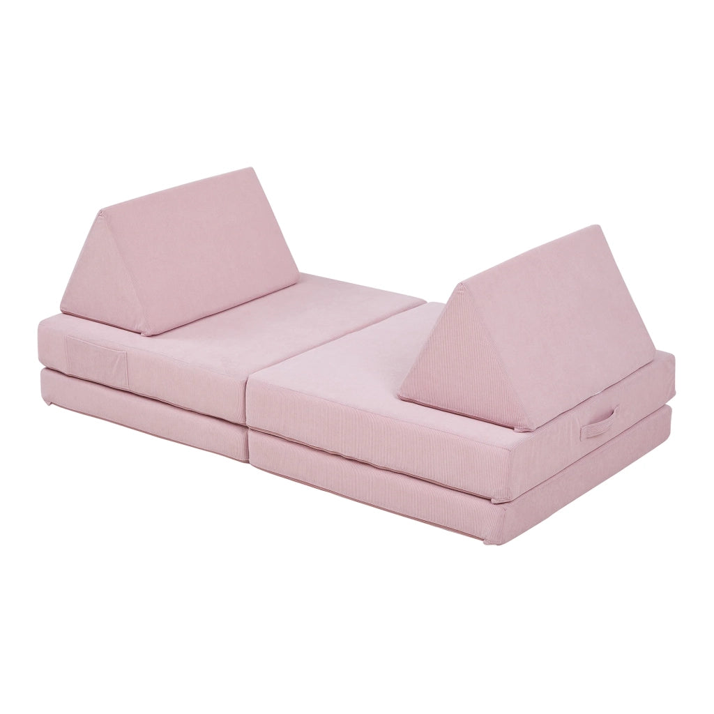 Set divano e poltrona da gioco 5 pezzi 120 x 66 x 46 cm velluto a coste rosa 03_0009144