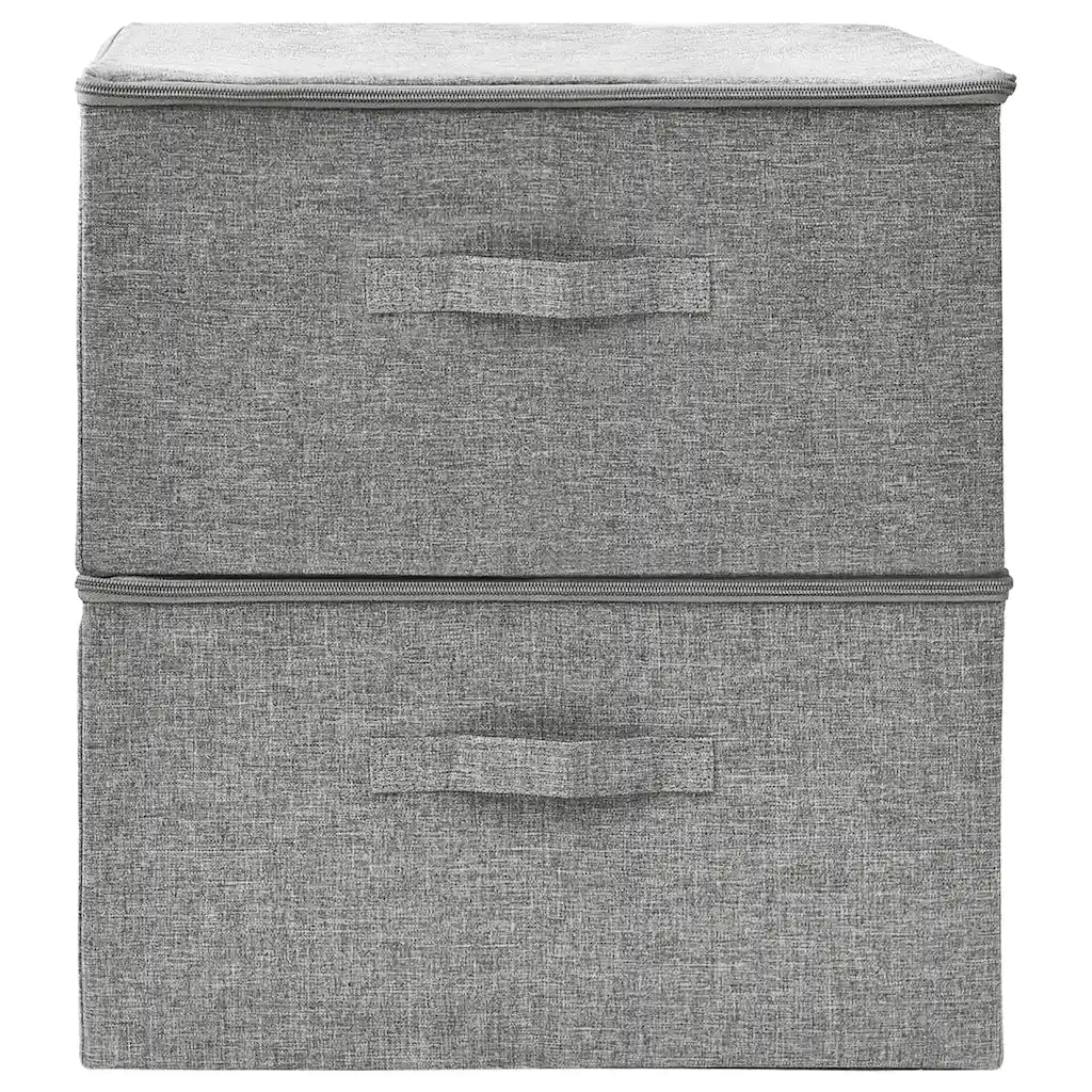 Scatole Portaoggetti 2pz in Tessuto 43x34x23 cm Grigio 332910