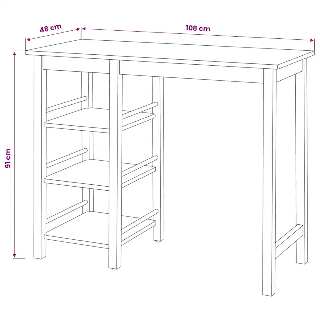 Set da Bar 3 pz in MDF Bianco 245364
