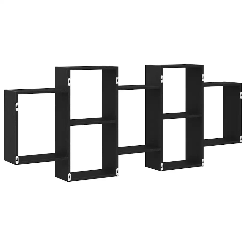 Scaffale a Parete Rovere Nero 159x18x65 cm in Truciolato 868064