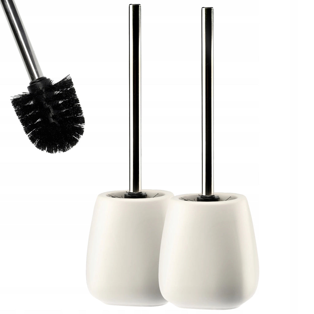 Set di 2 scopini per WC KADAX in ceramica bianca per bagno
