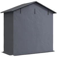 Capanno da Giardino 1.1x2 m con Porta Avvolgibile, Tenda Garage per Bici e Moto, Grigio Scuro