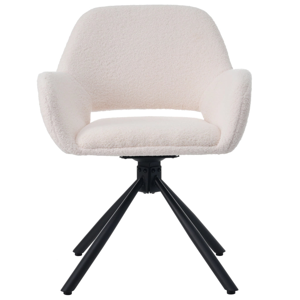 Set di 2 sedie girevoli in Sherpa con braccioli; bianco