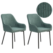 Set di 2 Sedie da Pranzo con Rivestimento in corda Verde chiaro glamour retrò