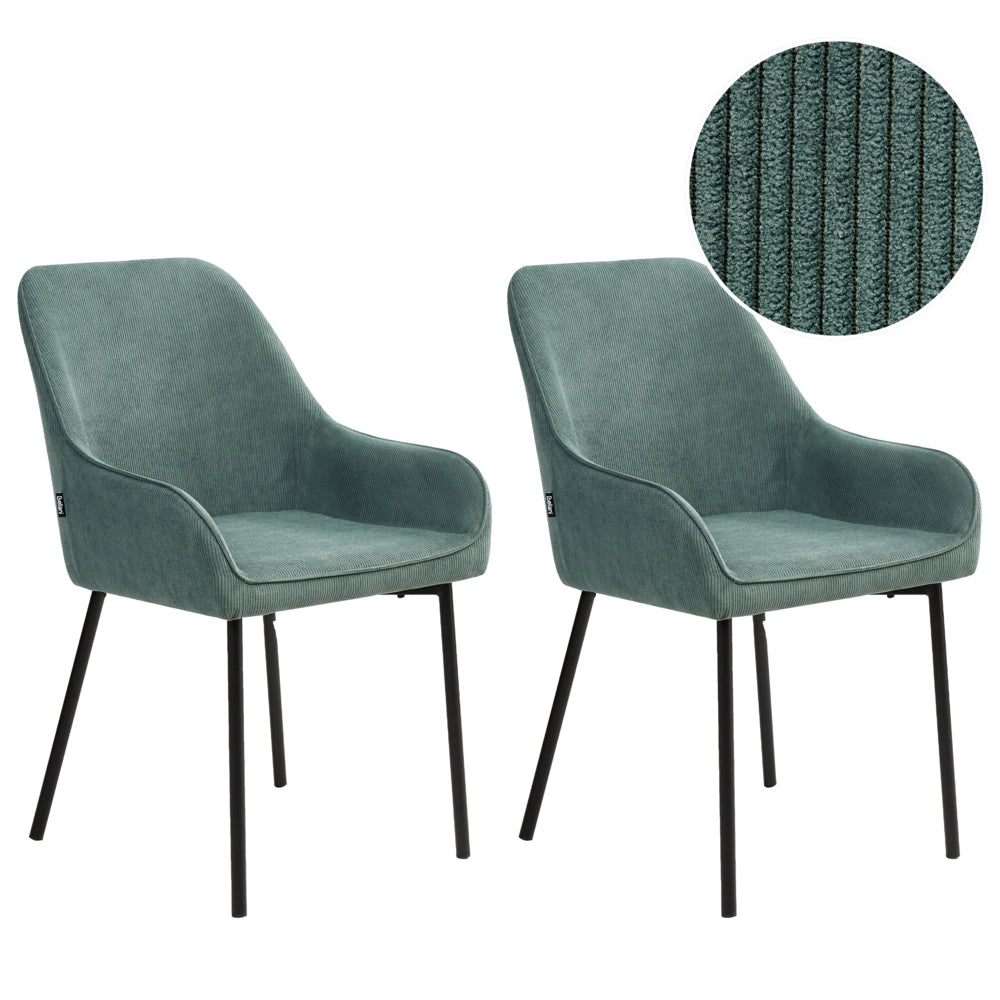 Set di 2 Sedie da Pranzo con Rivestimento in corda Verde chiaro glamour retrò
