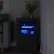 Armadietto con Luci LED Nero in Legno Multistrato 836632