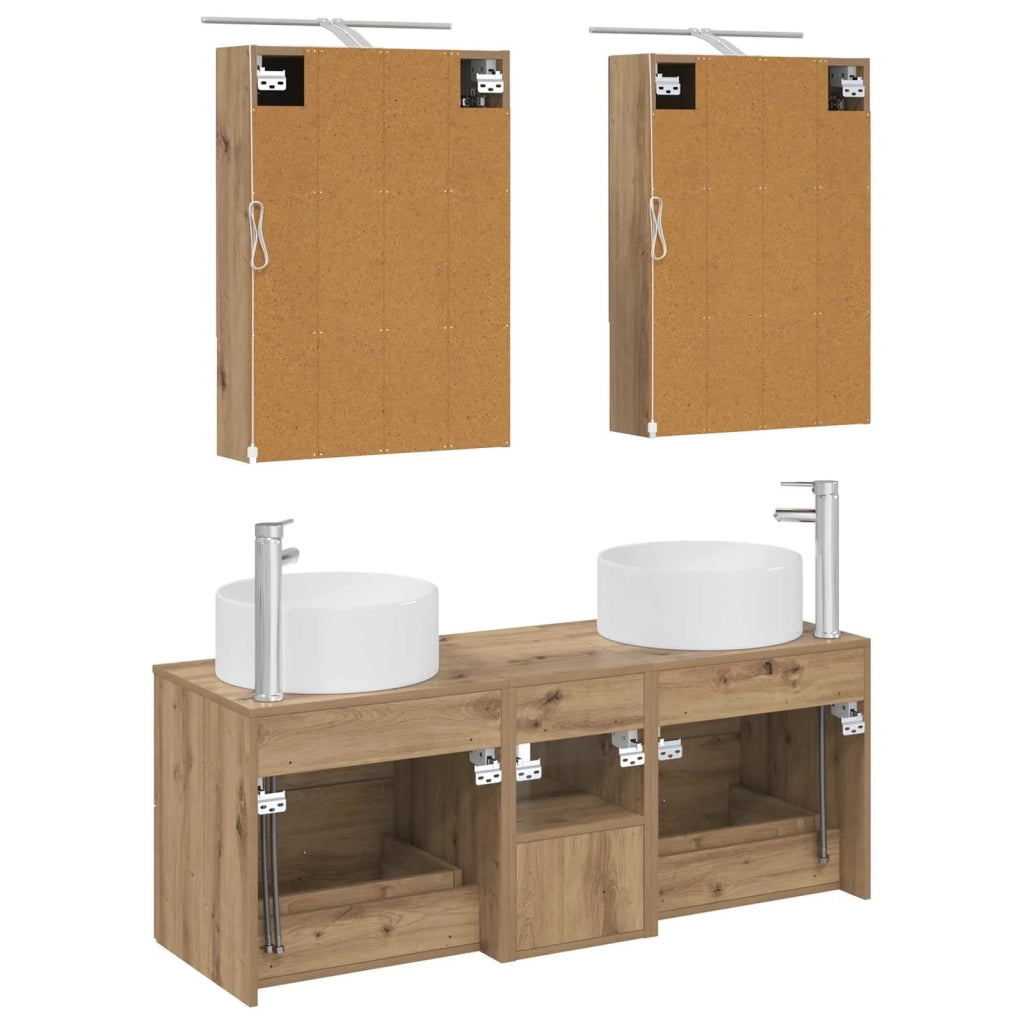 Set di mobili per il bagno 5 pcs Rovere Artigianale 3407086