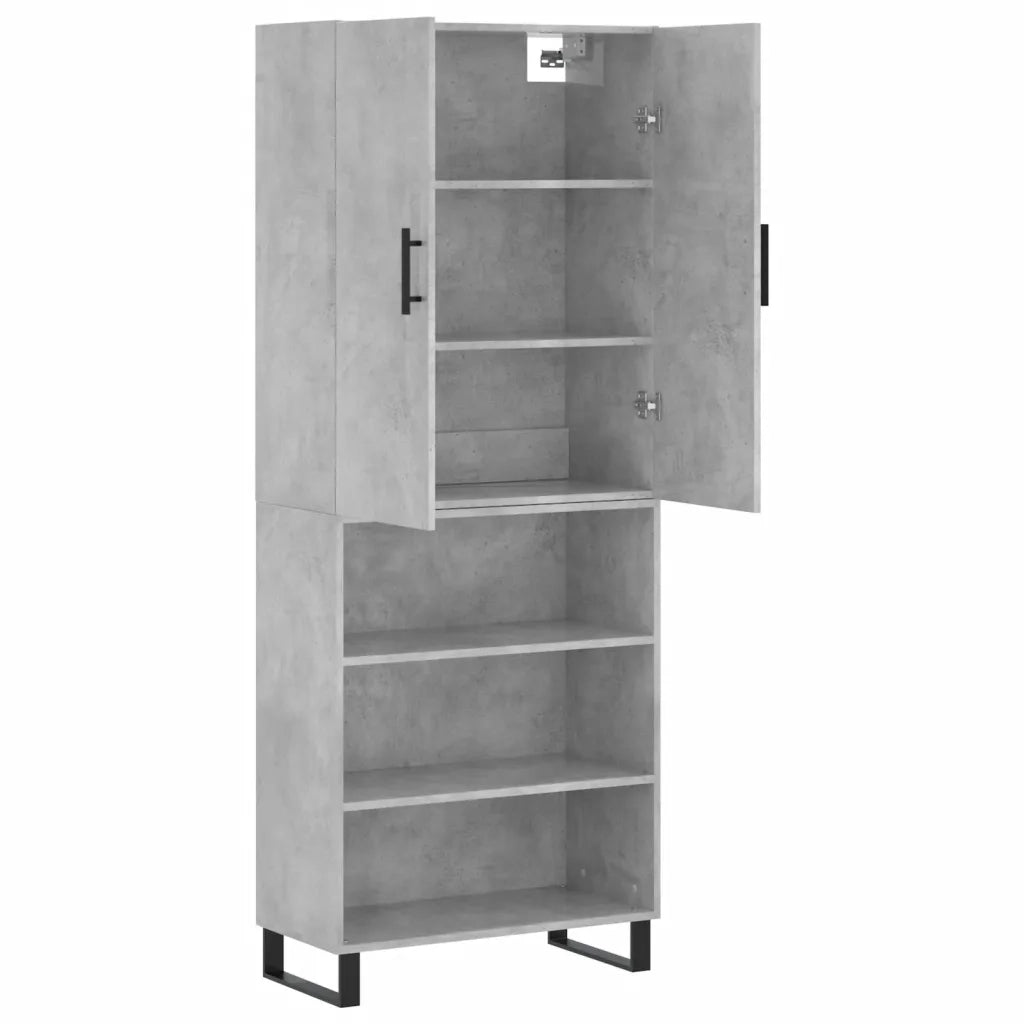 Credenza Grigio Cemento 69,5x34x180 cm in Legno Multistrato 3196095