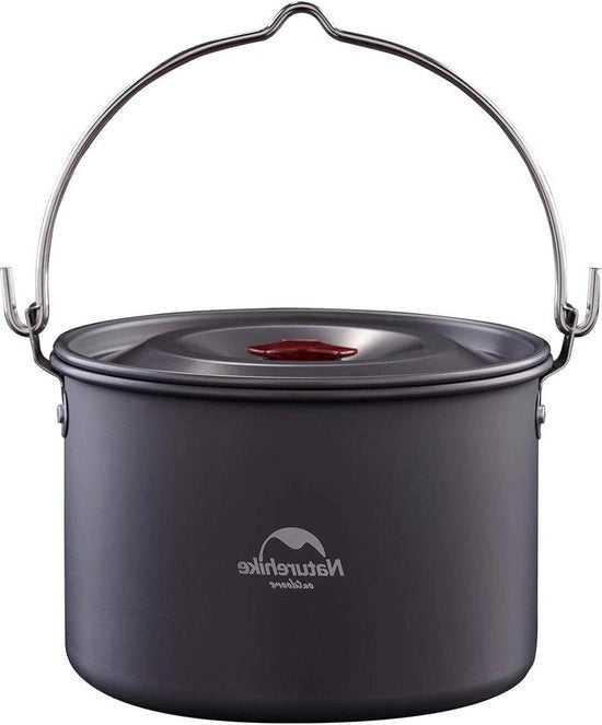 Set da cucina da appendere per esterno da 17 pezzi con coperchio, pentola di zuppa per 1-6 persone, ideale per escursioni, arrampicate, ciclismo e campeggio