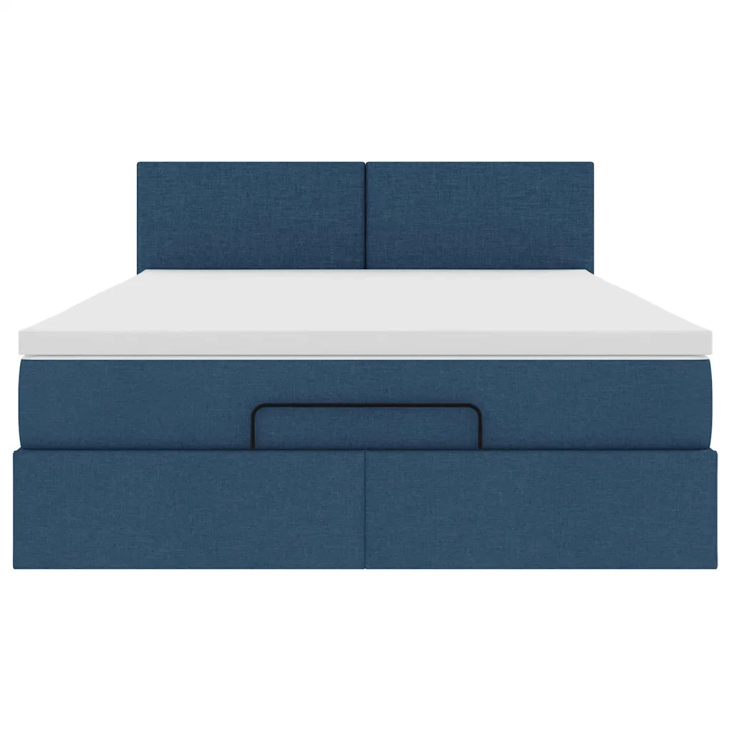Pouf Letto con Materasso e LED Blu 140x190 cm 3312228