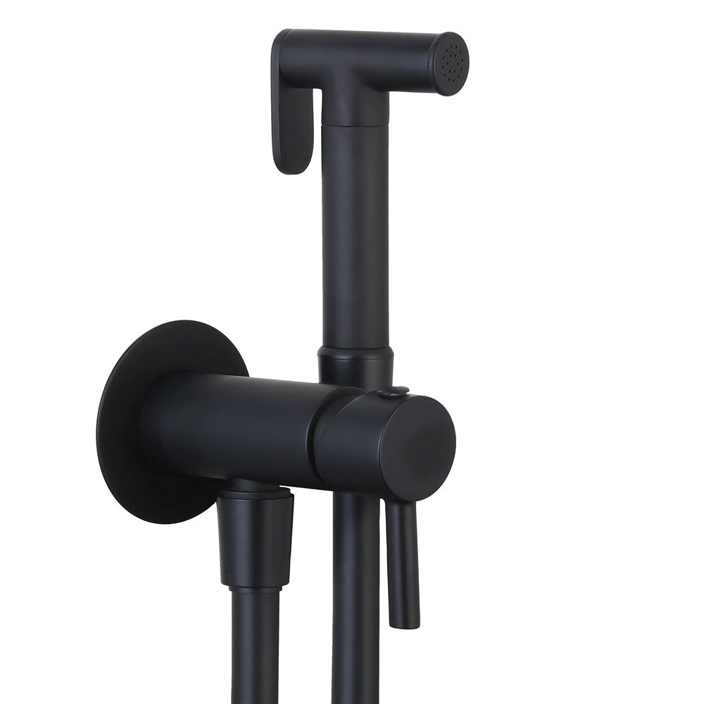 Kit idroscopino acqua calda e fredda shut-off azionamento a leva ottone ogomondo *** finitura- nero tondo, confezione 1