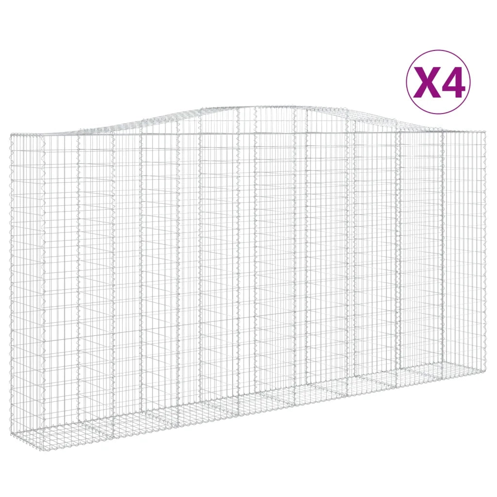 Cesti Gabbioni ad Arco 4 pz 400x50x200/220 cm Ferro Zincato 3146023