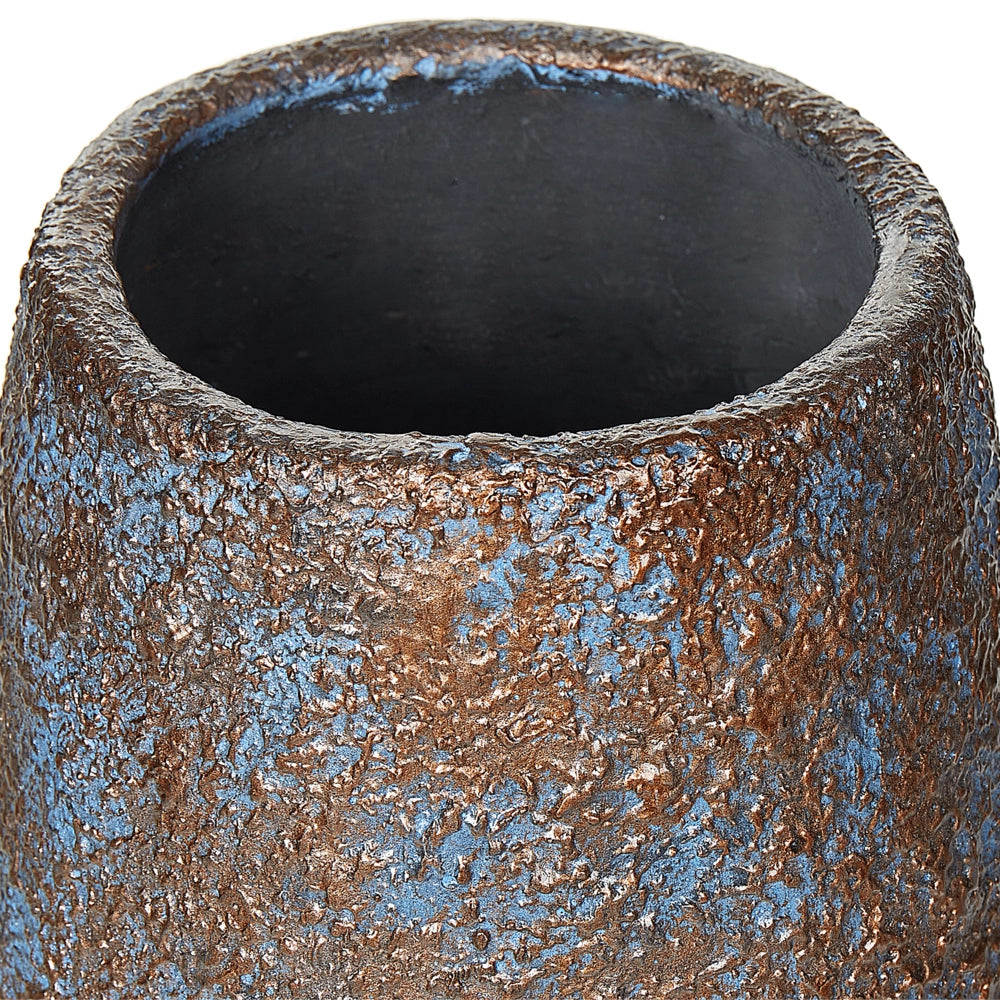 Vaso decorativo alto in ceramica marrone 48 cm Vaso da terra da tavolo effetto anticato