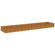 Fioriera | Cassetta per fiori | Vaso Rialzata da Giardino 482x100x36 cm in Acciaio Corten
