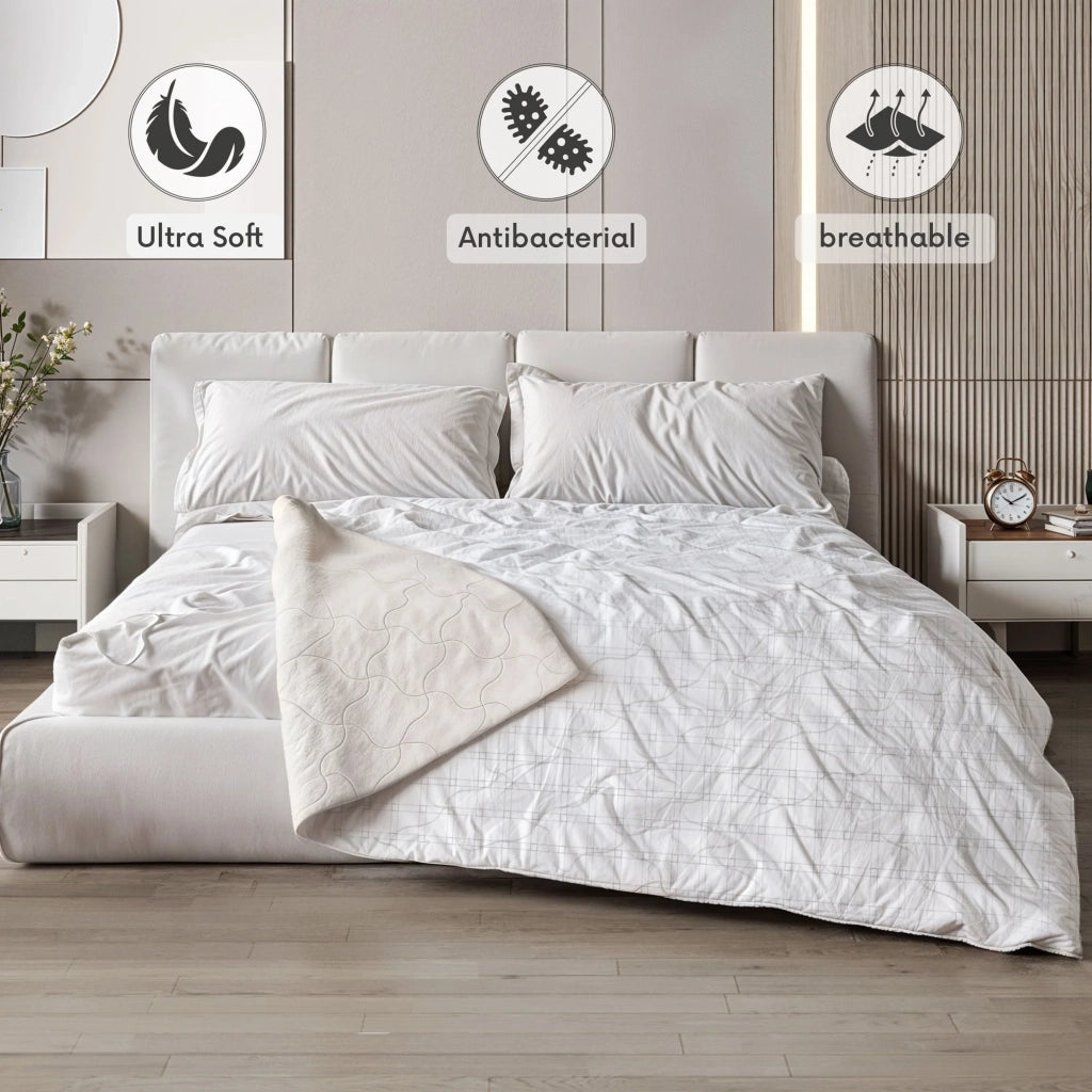 Coperta in Fibra di Carbonio 200 x 200 cm | Coperta Morbida per Divano | Coperta Antistress Double Face | Coperta Vellutata per Letto Matrimoniale