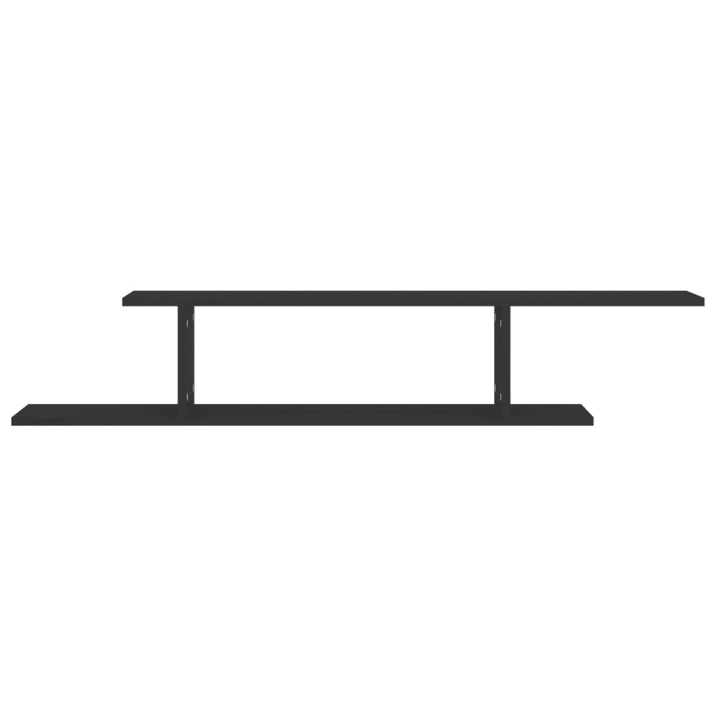 Scaffale TV a Parete Nero 125x18x23 cm Legno Multistrato 806990