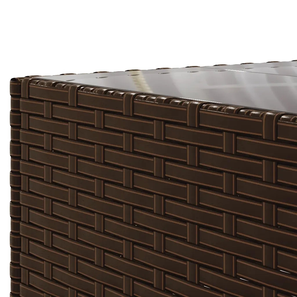 Set Divani da Giardino 7 pz con Cuscini in Polyrattan Marrone
