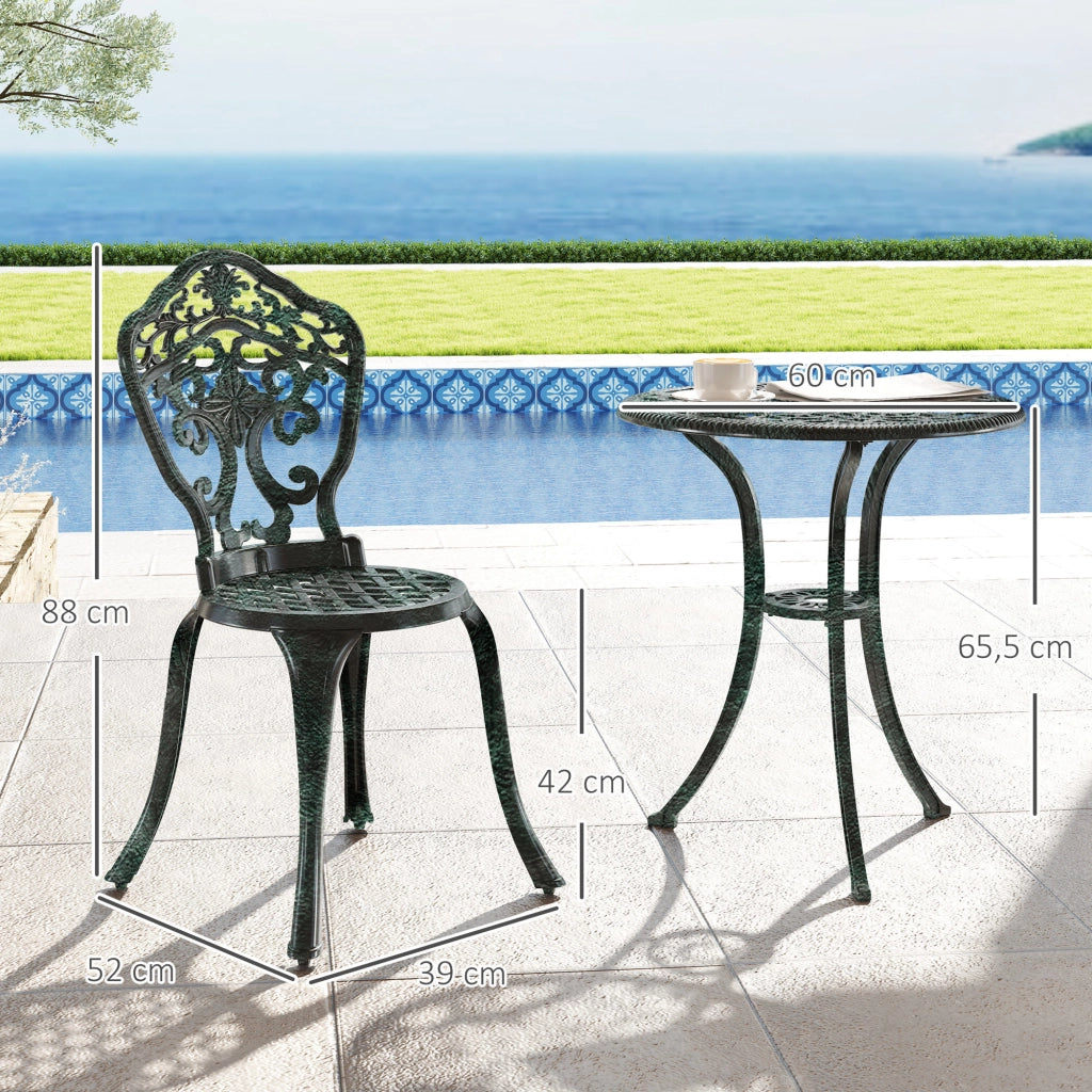 Set Bistrot Giardino 3 Pezzi ¨C Zephmum ¨C Aluminium Fer Forg¨¦ Grigio