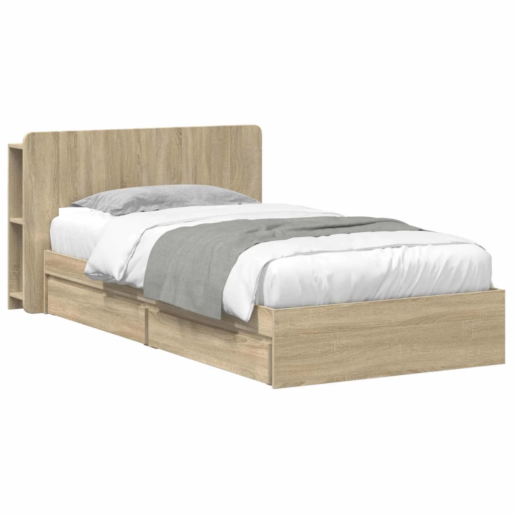 Telaio del letto con storage Rovere Sonoma 90 x 190 cm 3433543
