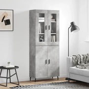 vidaXL Credenza Grigio Cemento 69,5x34x180 cm in Legno Multistrato