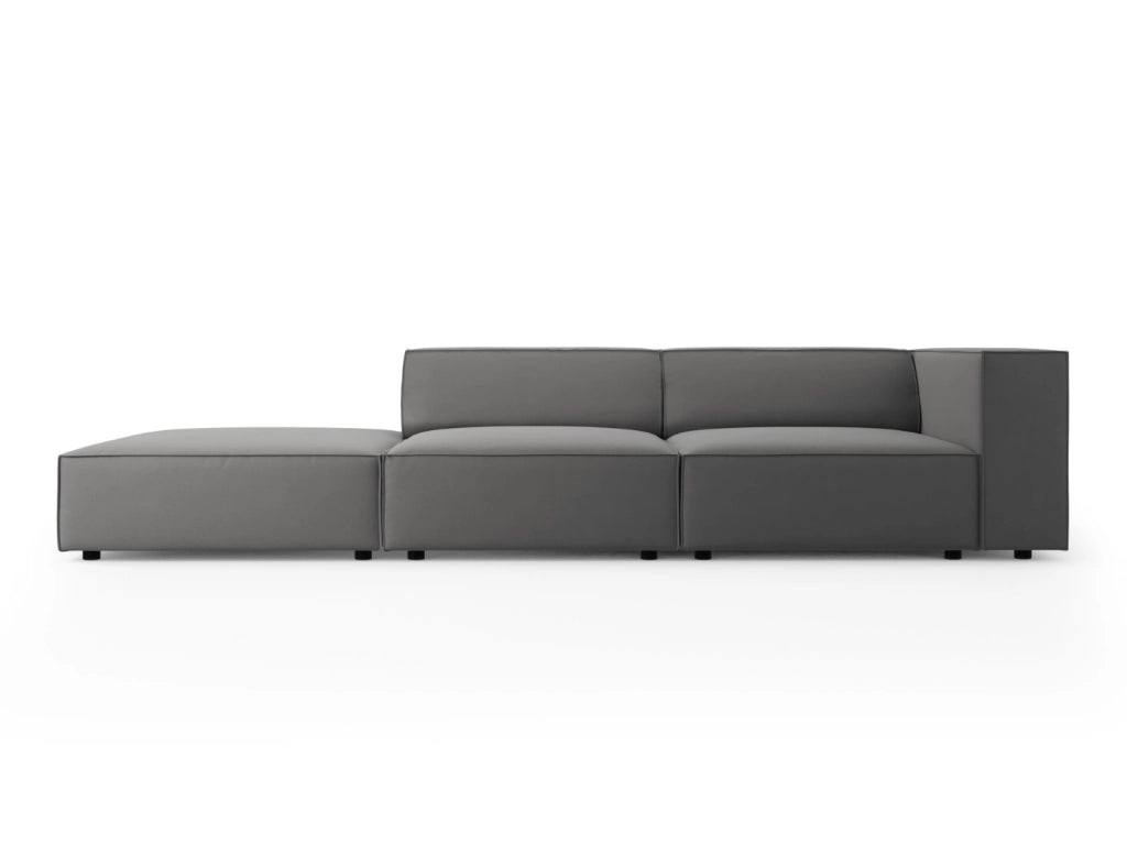 Cosmopolitan Design - Divano sinistro "Arendal" 4 posti in velluto cemento 