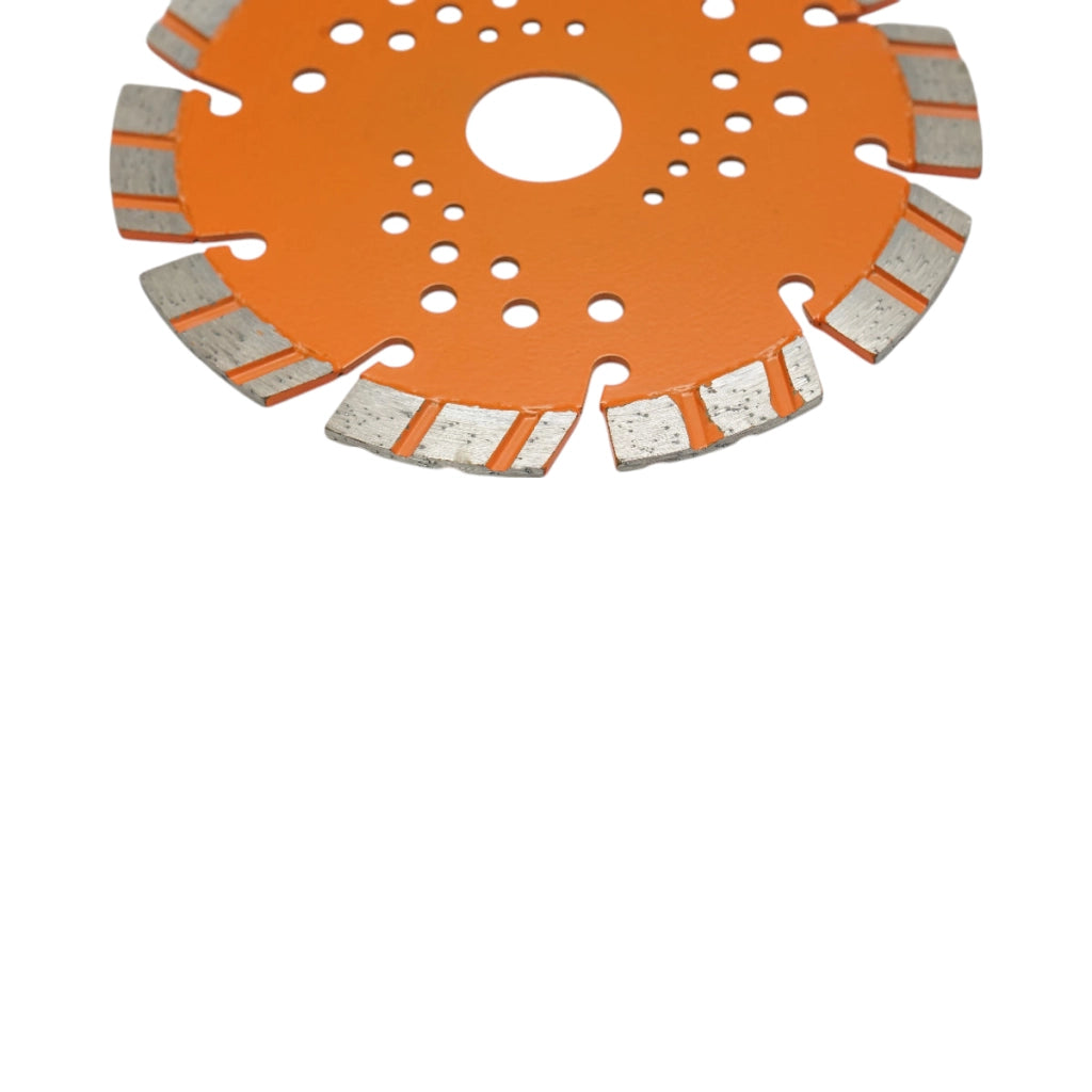 Disco diamantato turbo segmentato 125x22,23 mm, segmento da 10 mm per taglio di cemento armato, pietra dura, pavimentazioni e blocchi in cemento Breckner Germany